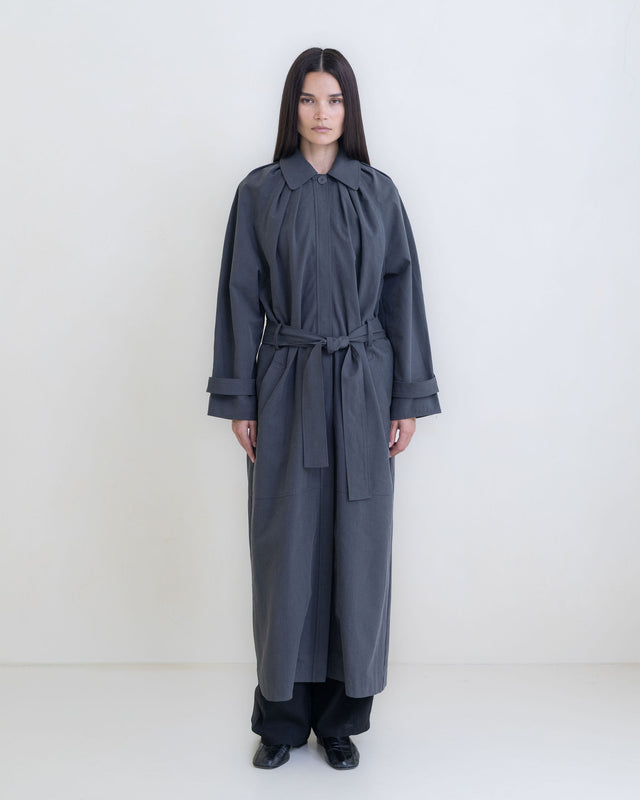 Laurel Trench Coat - Charcoal
