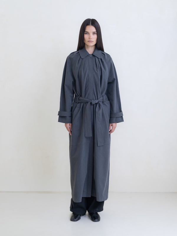 Laurel Trench Coat - Charcoal