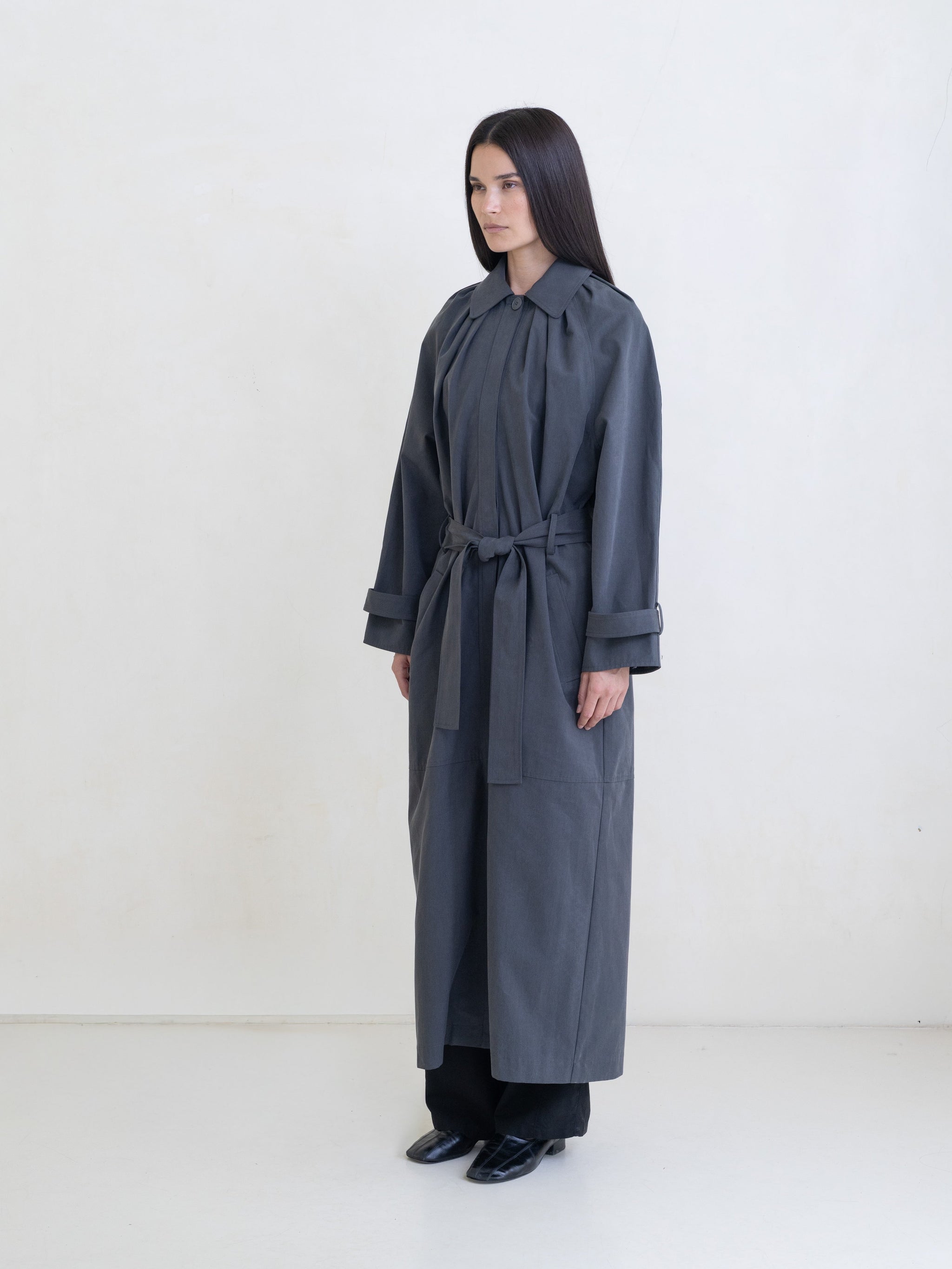 Laurel Trench Coat - Charcoal