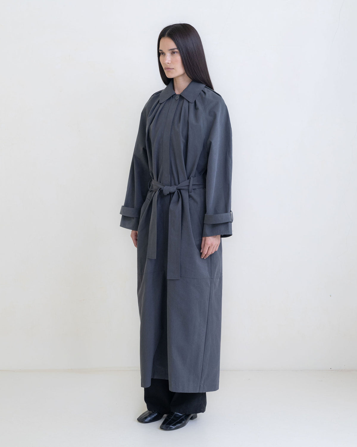 Laurel Trench Coat - Charcoal