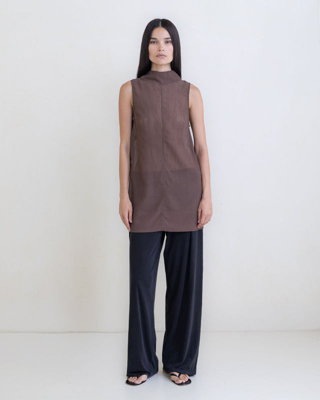Annabelle Mini Dress - Sheer Brown