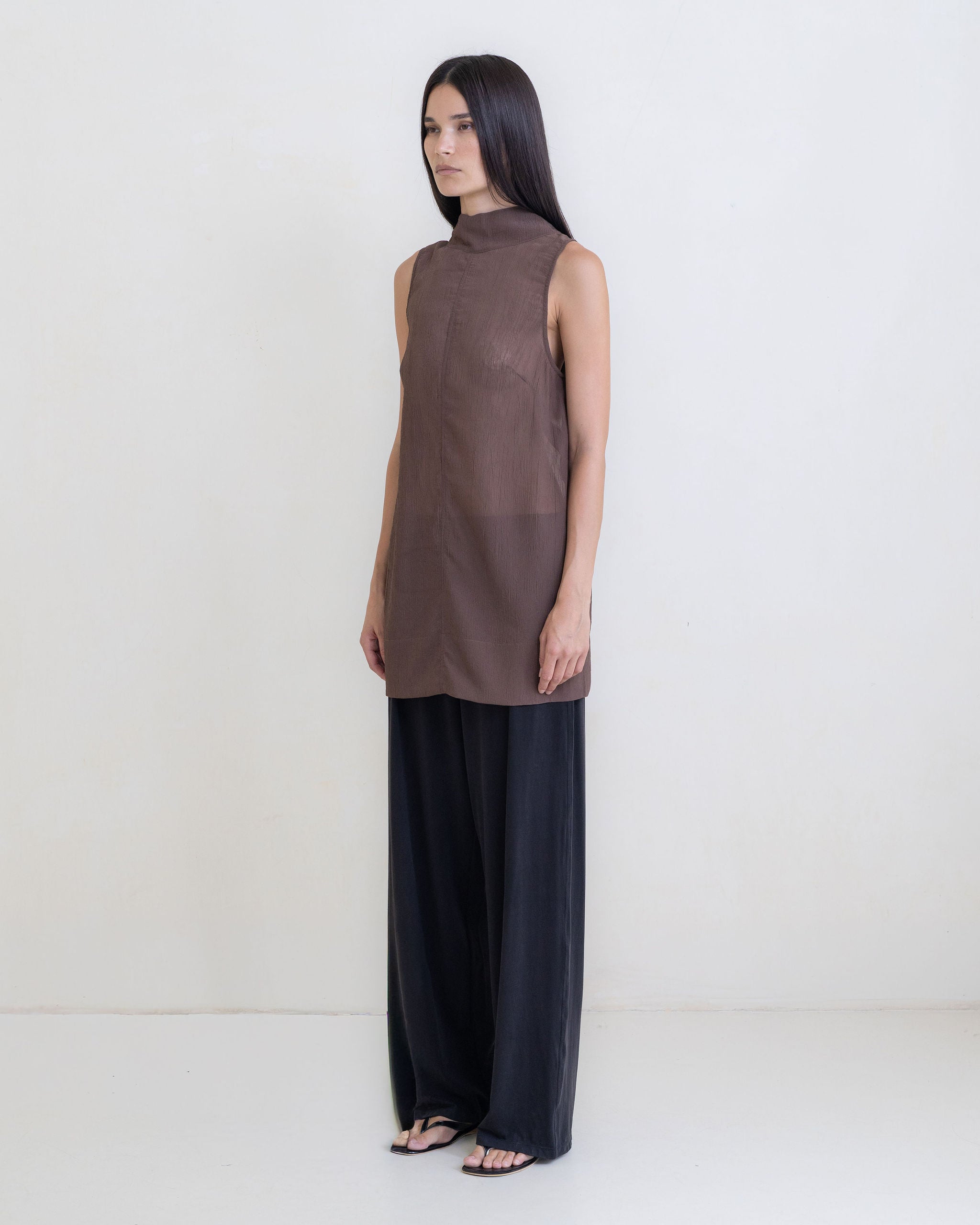 Annabelle Mini Dress - Sheer Brown