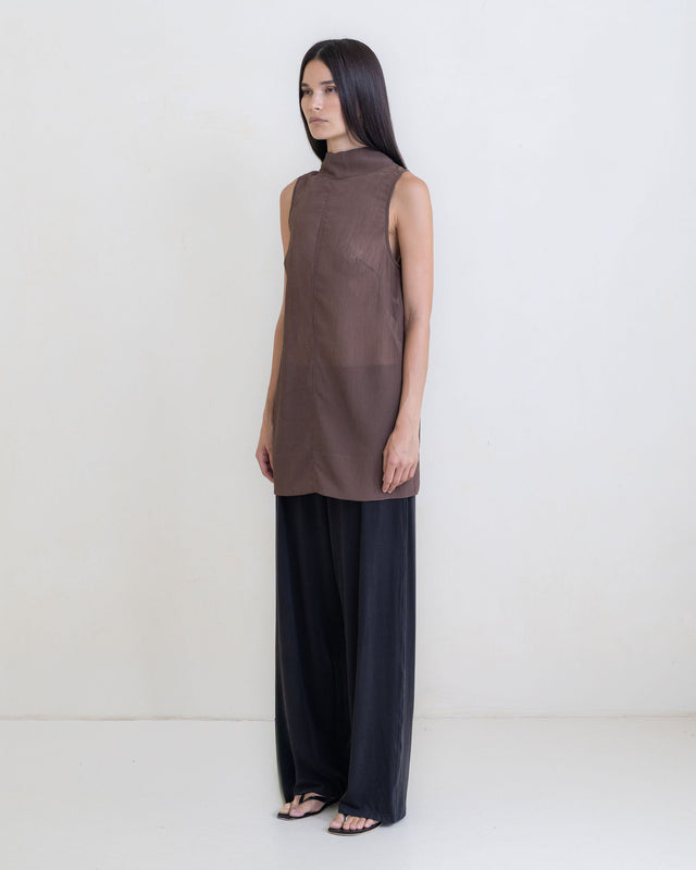 Annabelle Mini Dress - Sheer Brown