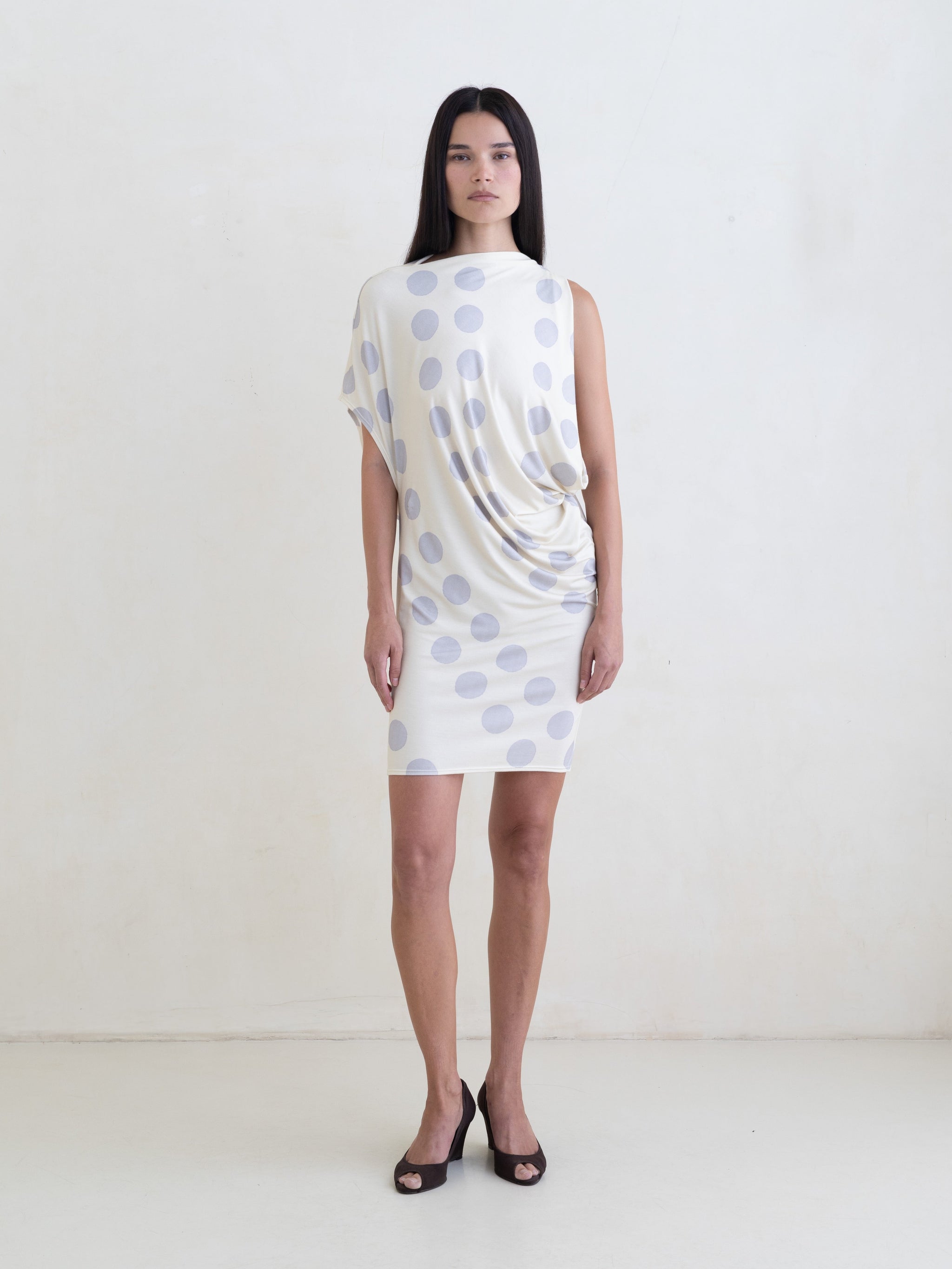 Ornament Mini Dress - Stone Polka