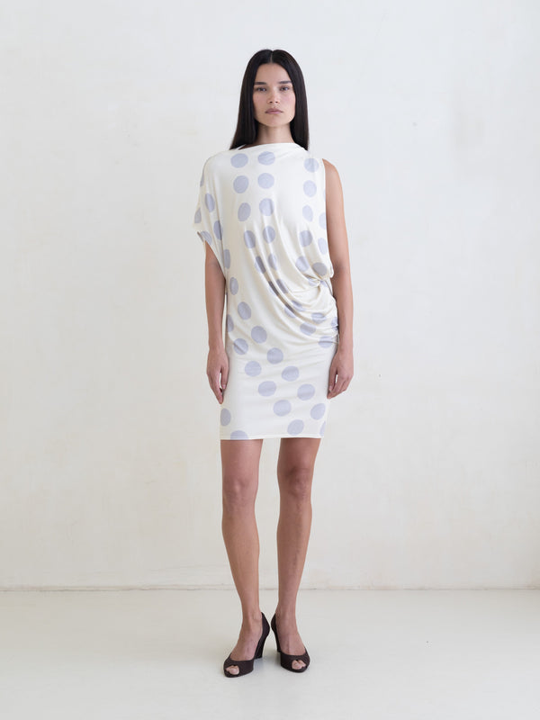 Ornament Mini Dress - Stone Polka