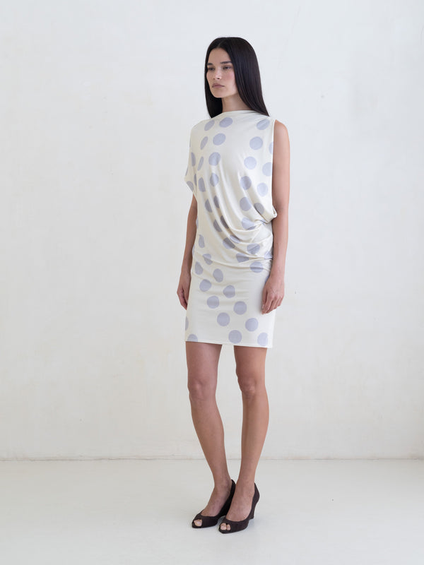 Ornament Mini Dress - Stone Polka
