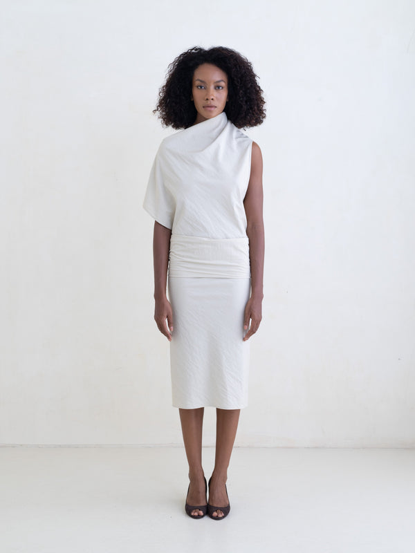 Reverie Dress Midi - Beige