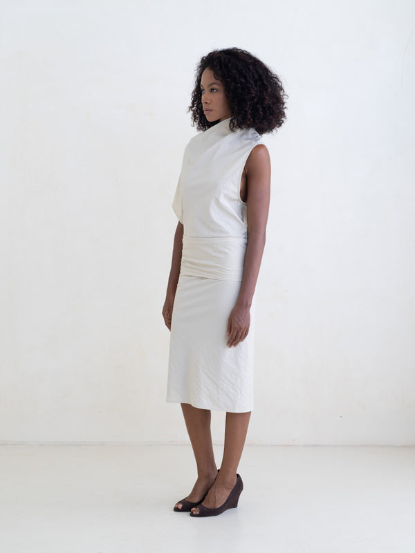 Reverie Dress Midi - Beige