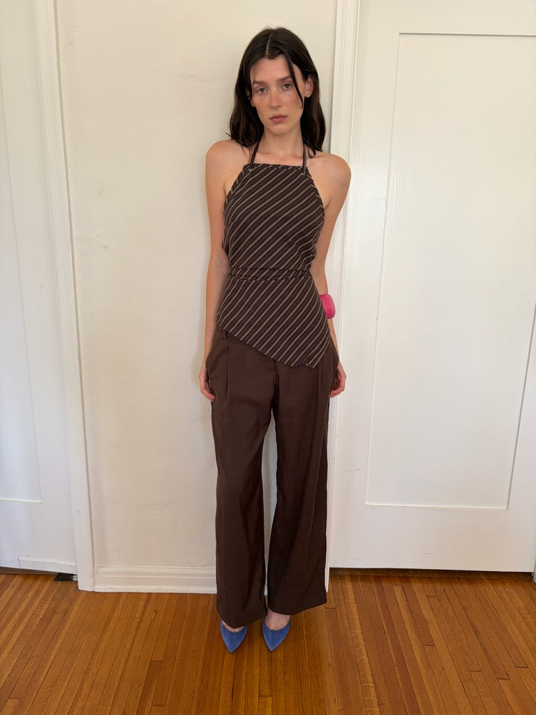 Apron Top - Green Stripe