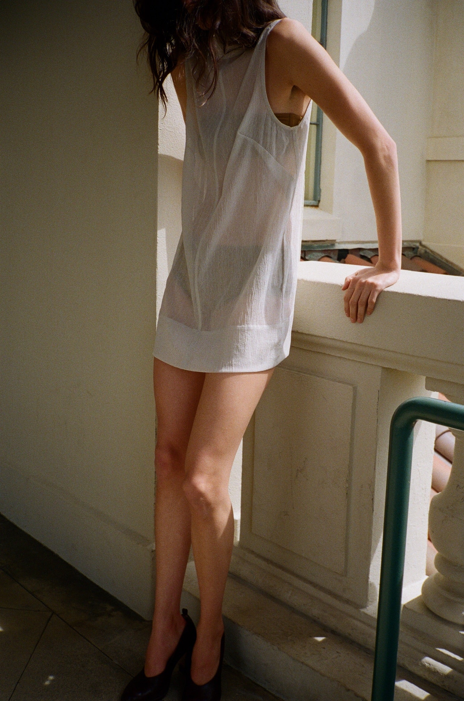 Annabelle Mini Dress - Sheer Lichen