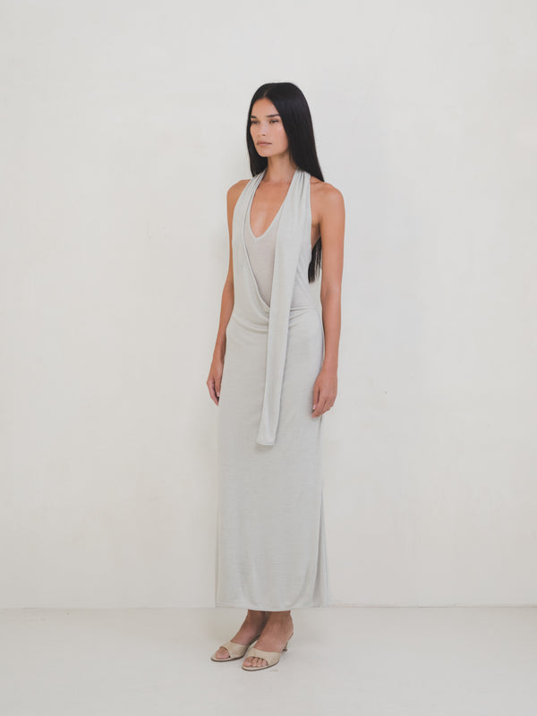 Duo Dress Maxi - Mint Wool