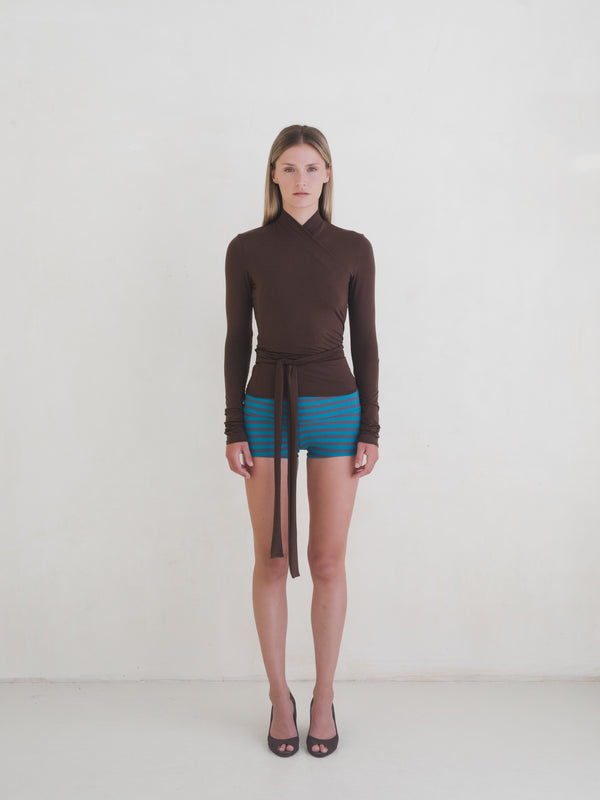 Gia Shorts - Blue Stripe