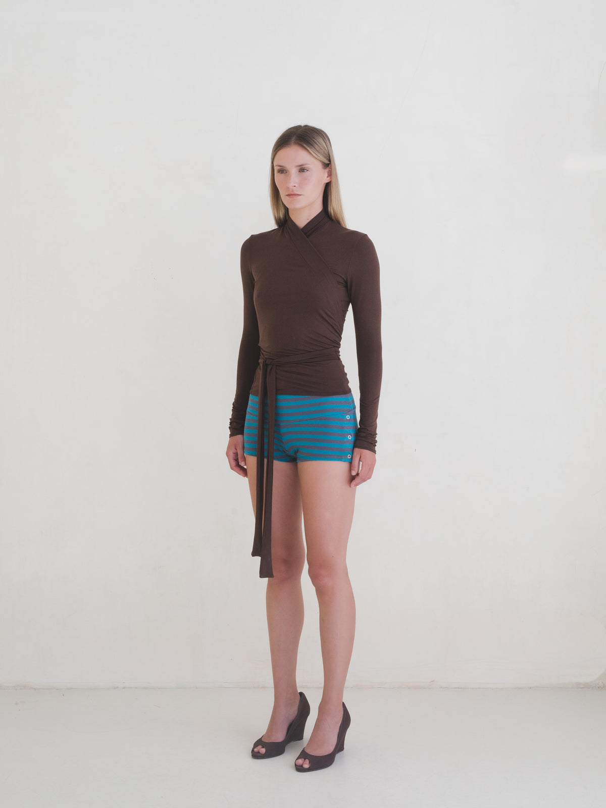 Gia Shorts - Blue Stripe