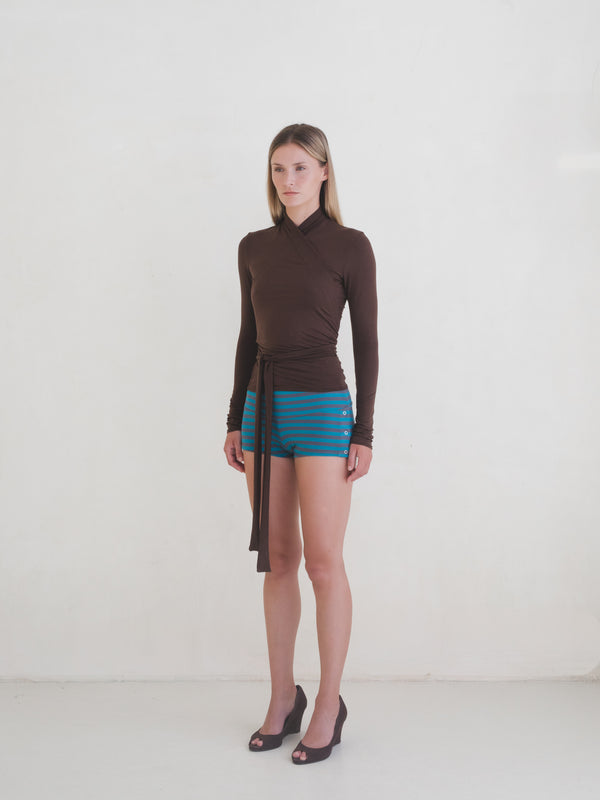 Gia Shorts - Blue Stripe