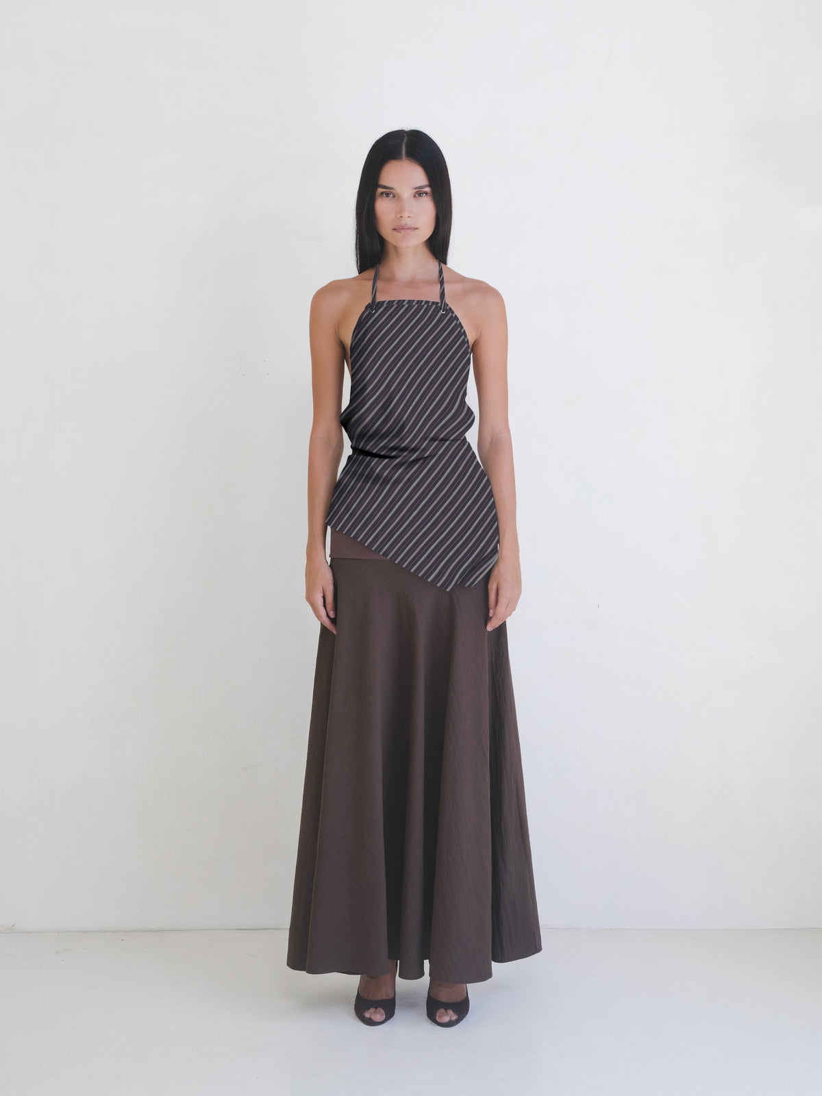 Apron Top - Green Stripe