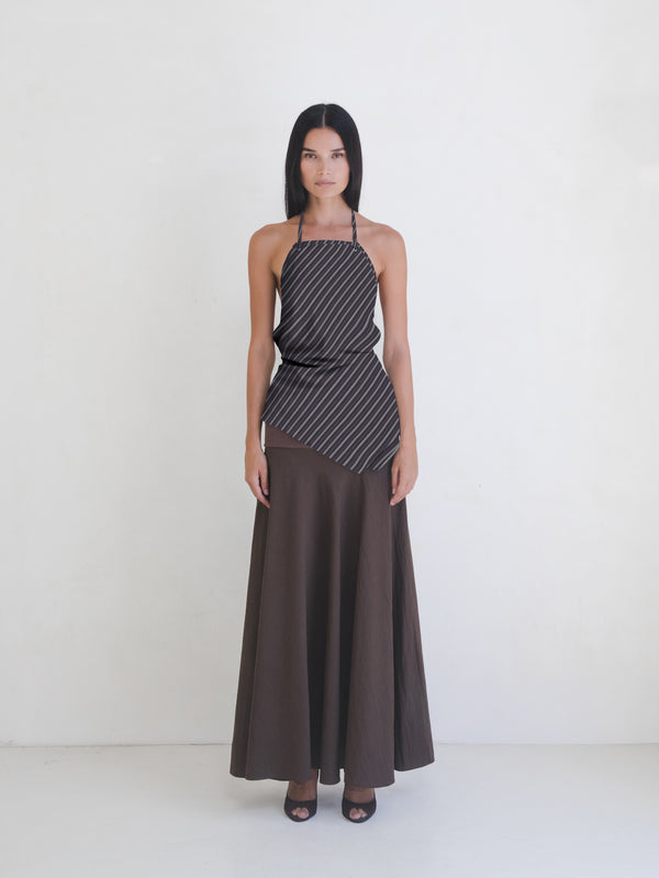 Apron Top - Green Stripe