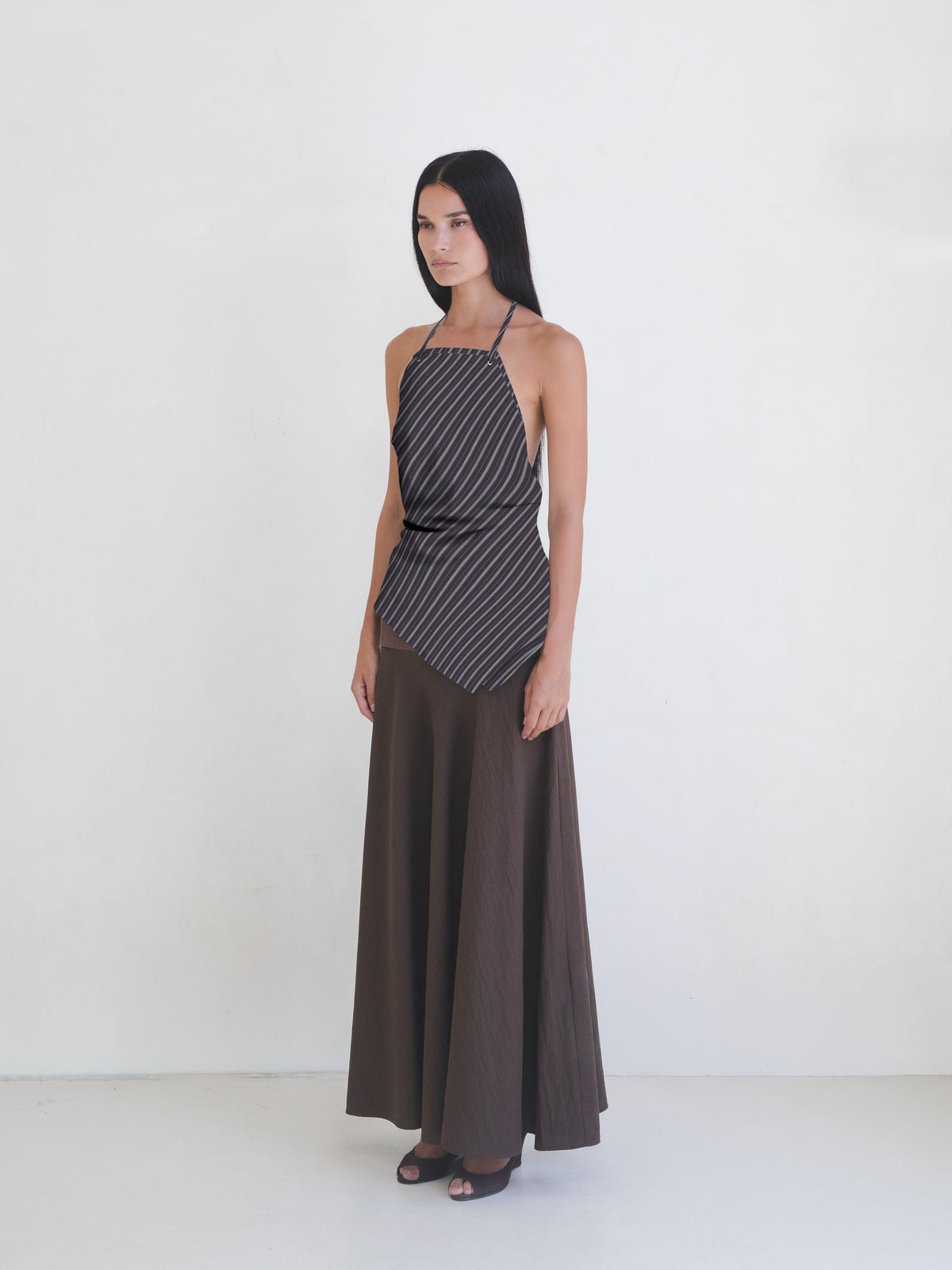 Apron Top - Green Stripe