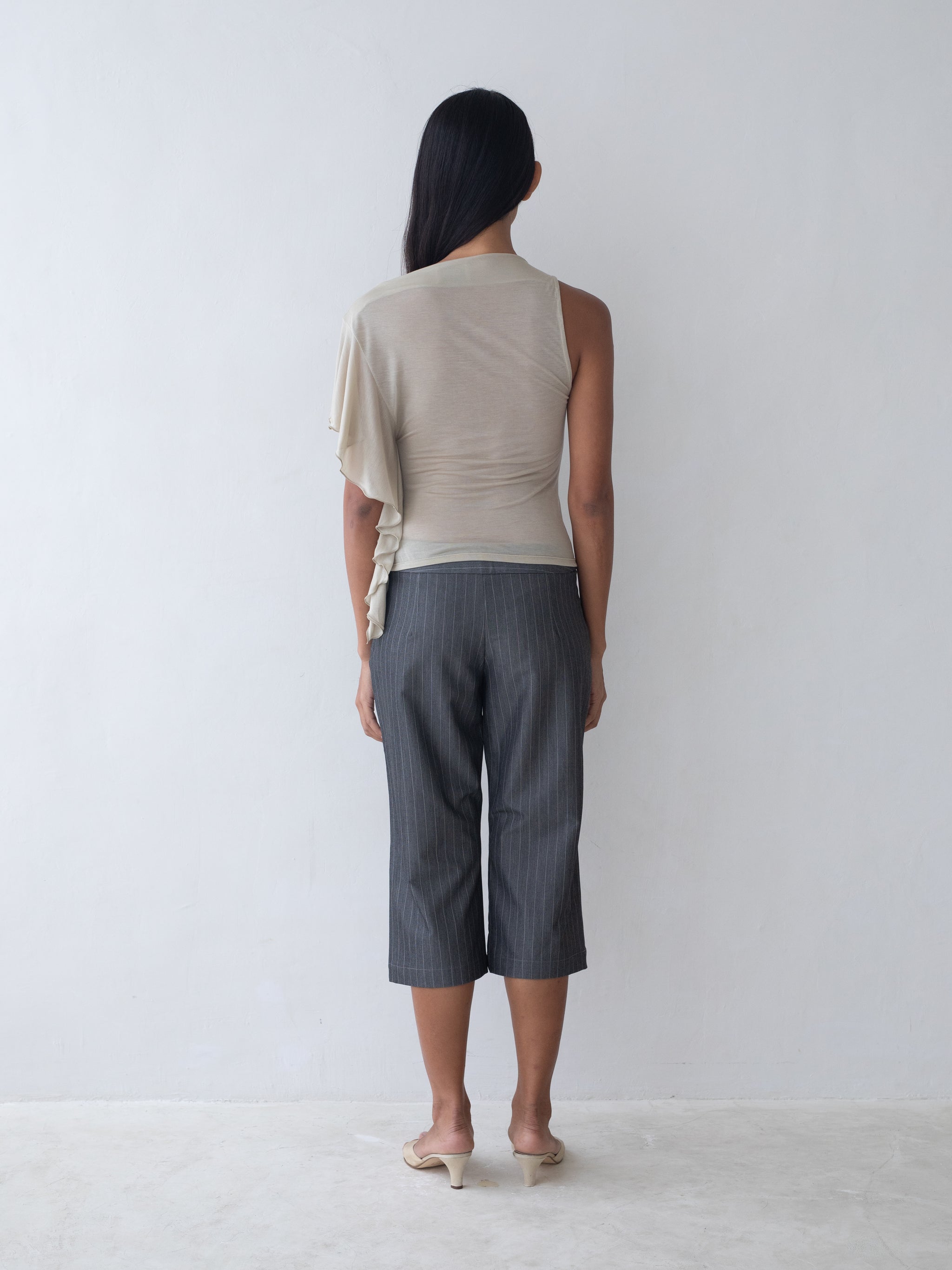 Miller Capri - Grey Pinstripe