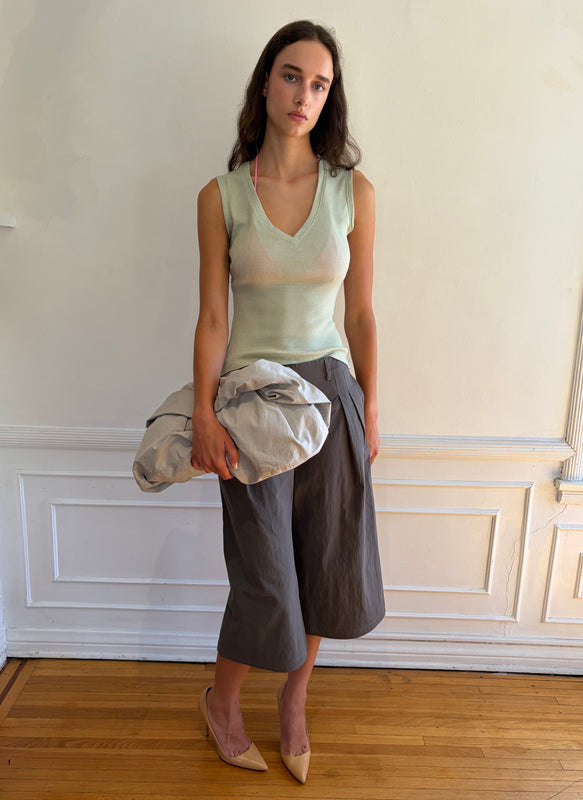 Morning Top (Wool) - Lichen