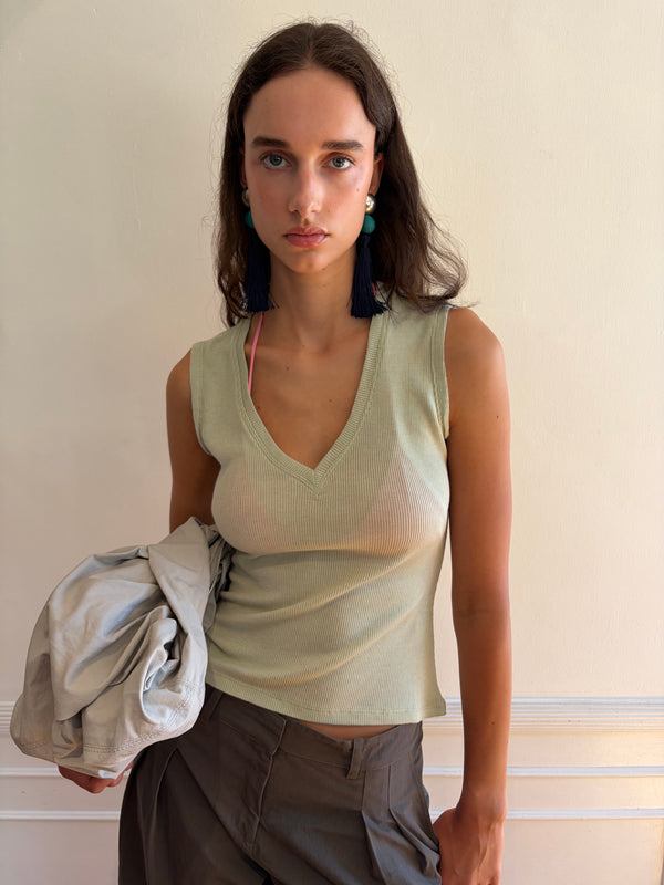 Morning Top (Wool) - Lichen