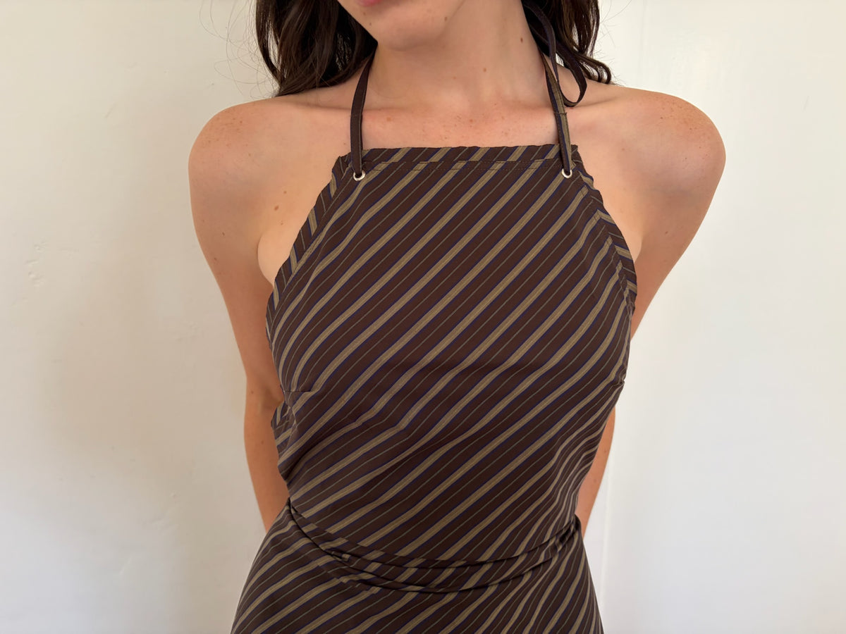 Apron Top - Green Stripe