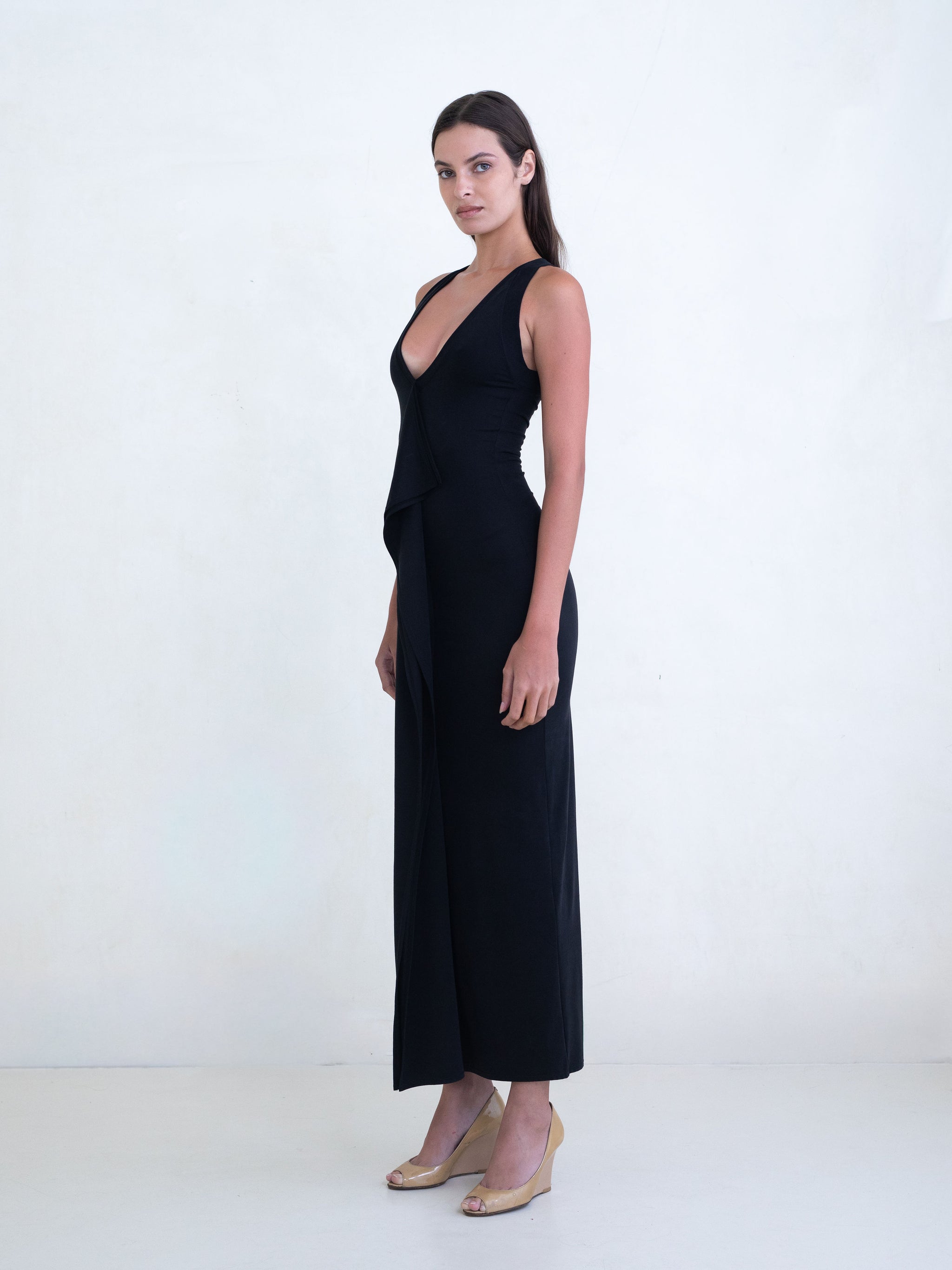 Cascade Maxi Dress - Black