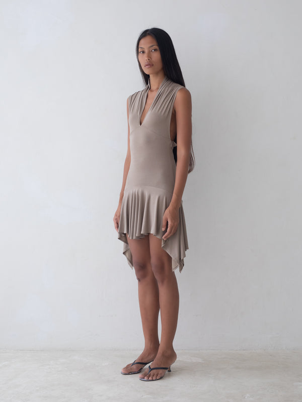 Twyla Mini Dress - Taupe